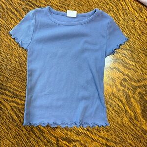 Blue Kids Ruffle Trim T-Shirt XS